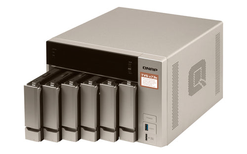 QNAP TVS-673e NAS Tower AMD Embedded R-Series SoC RX-421BD 4 GB DDR4 0 TB QNAP Turbo System Gold