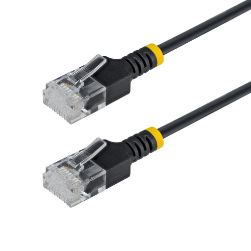 StarTech.com 3ft Black Ultra Slim CAT6a Ethernet Cable, Snagless, UTP, Pure Bare Copper Wire, 34AWG Slim RJ45 Network Patch Cord, Individually Tested