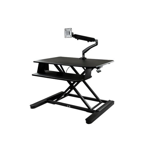 StarTech.com Sit-Stand Desk Converter with Monitor Arm - 35” Wide Work Surface - For up to 26" Monitor