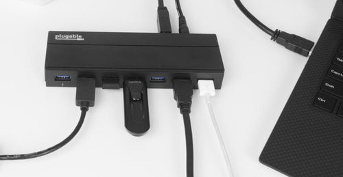 Plugable Technologies USB3-HUB7C interface hub USB 3.2 Gen 1 (3.1 Gen 1) Type-A 5000 Mbit/s Black