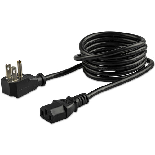 StarTech.com 6ft (2m) Computer Power Cord, Flat NEMA 5-15P to C13, 10A 125V, 18AWG, Black Replacement AC Power Cord, Printer Power Cord, PC Power Supply Cable, Monitor Power Cable - UL Listed