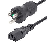 StarTech.com 3ft (1m) Hospital Grade Power Cord, 18AWG, NEMA 5-15P to C13, 10A 125V, Green Dot Medical Power Cable, PC Power Supply Power Cable, Printer / Monitor Power Cable - UL Listed
