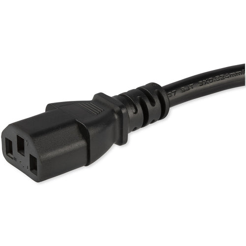 StarTech.com 10ft (3m) Computer Power Cord, Right Angle NEMA 5-15P to C13, 10A 125V, 18AWG, Black Replacement AC Power Cord, Printer Power Cord, PC Power Supply Cable, Monitor Power Cable - UL Listed
