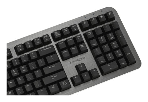 Kensington MK7500F QuietType Pro keyboard Home/Office USB + RF Wireless + Bluetooth QWERTY US English Aluminium, Black