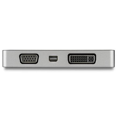 StarTech.com USB C Multiport Video Adapter with HDMI, VGA, Mini DisplayPort or DVI - USB Type C Monitor Adapter to HDMI 1.4 or mDP 1.2 (4K) - VGA or DVI (1080p) - Space Gray Aluminum