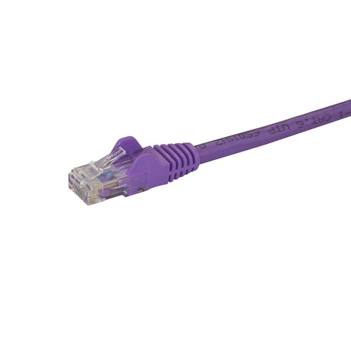 StarTech.com 15ft CAT6 Ethernet Cable - Purple CAT 6 Gigabit Ethernet Wire -250MHz 100W PoE RJ45 UTP Network/Patch Cord Snagless w/Strain Relief Individually Tested
