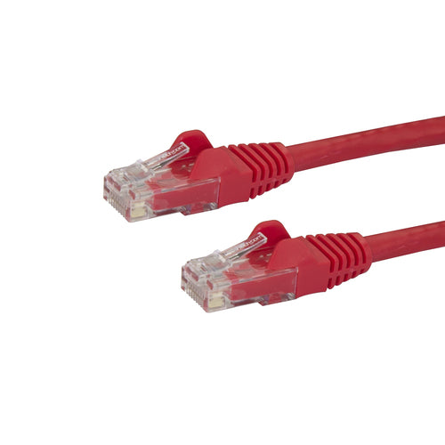 StarTech.com 1ft CAT6 Ethernet Cable - Red CAT 6 Gigabit Ethernet Wire -250MHz 100W PoE RJ45 UTP Network/Patch Cord Snagless w/Strain Relief Individually Tested