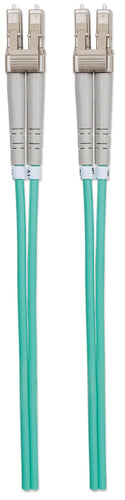 Intellinet Fiber Optic Patch Cable, OM3, LC/LC, 2m, Aqua, Duplex, Multimode, 50/125 µm, LSZH, Fibre, Lifetime Warranty