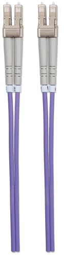 Intellinet Fiber Optic Patch Cable, OM4, LC/LC, 20m, Violet, Duplex, Multimode, 50/125 µm, LSZH, Fibre, Lifetime Warranty, Polybag
