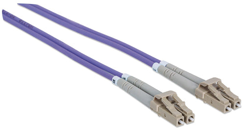 Intellinet Fiber Optic Patch Cable, OM4, LC/LC, 20m, Violet, Duplex, Multimode, 50/125 µm, LSZH, Fibre, Lifetime Warranty, Polybag
