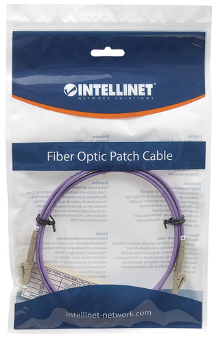Intellinet Fiber Optic Patch Cable, OM4, LC/LC, 2m, Violet, Duplex, Multimode, 50/125 µm, LSZH, Fibre, Lifetime Warranty