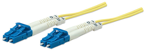 Intellinet Fiber Optic Patch Cable, OS2, LC/LC, 20m, Yellow, Duplex, Single-Mode, 9/125 µm, LSZH, Fibre, Lifetime Warranty, Polybag