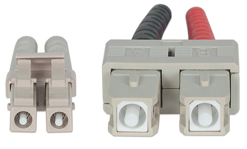 Intellinet Fiber Optic Patch Cable, OM3, LC/SC, 5m, Aqua, Duplex, Multimode, 50/125 µm, LSZH, Fibre, Lifetime Warranty