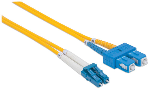 Intellinet Fiber Optic Patch Cable, OS2, LC/SC, 5m, Yellow, Duplex, Single-Mode, 9/125 µm, LSZH, Fibre, Lifetime Warranty
