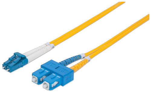 Intellinet Fiber Optic Patch Cable, OS2, LC/SC, 5m, Yellow, Duplex, Single-Mode, 9/125 µm, LSZH, Fibre, Lifetime Warranty
