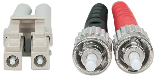 Intellinet Fiber Optic Patch Cable, OM3, ST/LC, 1m, Aqua, Duplex, Multimode, 50/125 µm, LSZH, Fibre, Lifetime Warranty