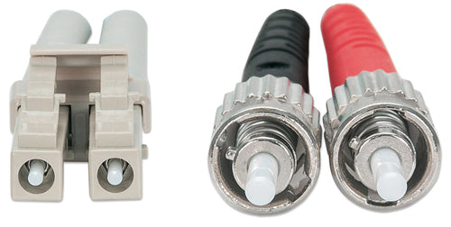 Intellinet Fiber Optic Patch Cable, OM3, ST/LC, 3m, Aqua, Duplex, Multimode, 50/125 µm, LSZH, Fibre, Lifetime Warranty