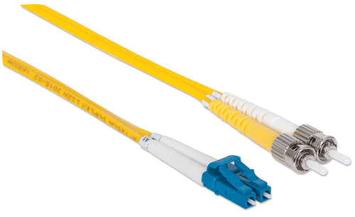 Intellinet Fiber Optic Patch Cable, OS2, LC/ST, 5m, Yellow, Duplex, Single-Mode, 9/125 µm, LSZH, Fibre, Lifetime Warranty