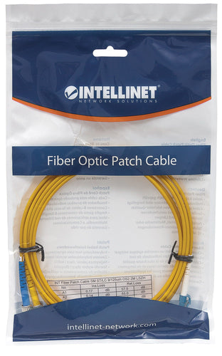Intellinet Fiber Optic Patch Cable, OS2, LC/ST, 5m, Yellow, Duplex, Single-Mode, 9/125 µm, LSZH, Fibre, Lifetime Warranty