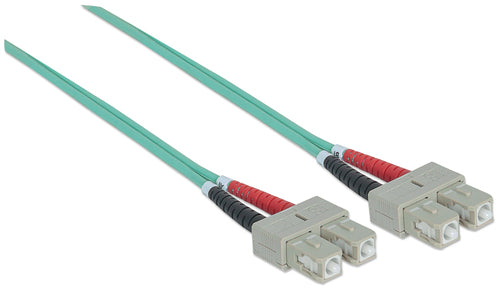 Intellinet Fiber Optic Patch Cable, OM3, SC/SC, 1m, Aqua, Duplex, Multimode, 50/125 µm, LSZH, Fibre, Lifetime Warranty