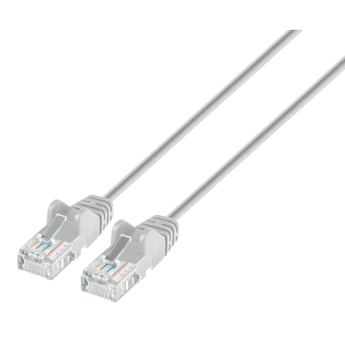 Intellinet IEC-C6A-GY-10-SLIM networking cable Grey 3 m Cat6a U/UTP (UTP)