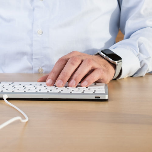 R-Go Tools Ergonomic keyboard R-Go Compact Break, compact keyboard with break software, QWERTY (US), wired, white