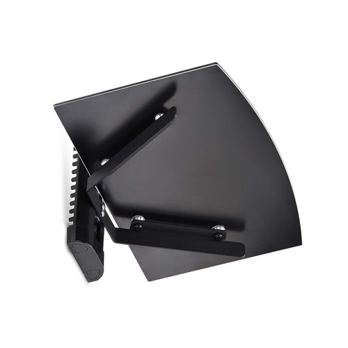 StarTech.com Floating Wall-Mounted AV Shelf, Adjustable Height Shelf For Under TV, Organize A/V Equipment On Black Tempered Glass Shelf
