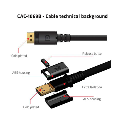 CLUB3D DisplayPort 1.4 HBR3 8K Cable M/M 4m /13.12ft