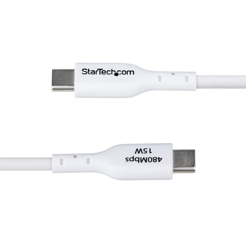 StarTech.com 6ft (1.8m) USB-A to USB-C Charging Cable, Charge & Sync, 3A, USB 2.0, TPE Jacket - White USB Charging Cord