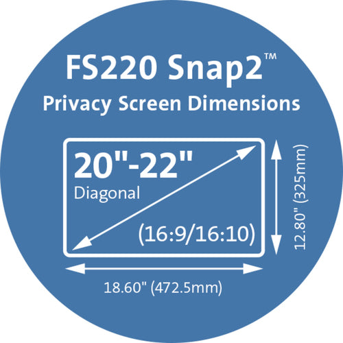 Kensington FS220 Snap2 Privacy Screen for 20”-22” Widescreen Monitors — Black