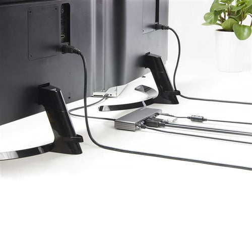 StarTech.com Thunderbolt 3 Dock - Dual 4K 60Hz Monitor TB3 Laptop Docking Station with DisplayPort, HDMI & 1080p VGA - 85W Power Delivery & Charging - 2x USB-A, Ethernet - Mac & Windows - TAA
