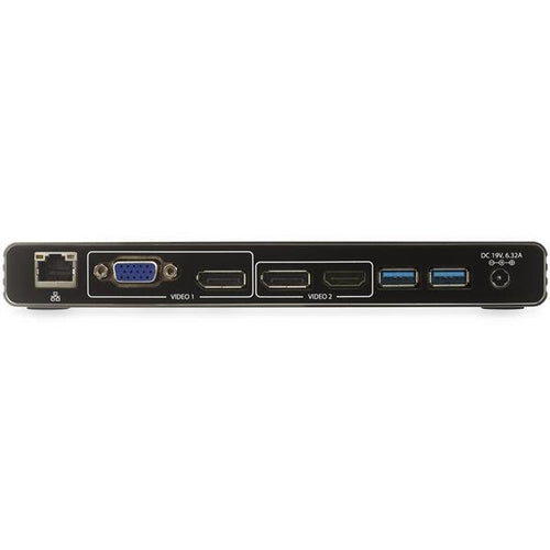 StarTech.com Thunderbolt 3 Dock - Dual 4K 60Hz Monitor TB3 Laptop Docking Station with DisplayPort, HDMI & 1080p VGA - 85W Power Delivery & Charging - 2x USB-A, Ethernet - Mac & Windows - TAA