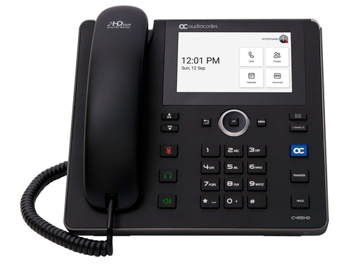 AudioCodes Teams C455HD IP-Phone PoE GbE black with an external power supply black