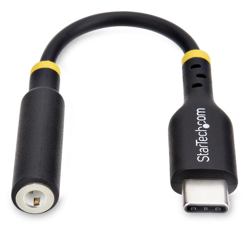 StarTech.com 5in (12.7cm) USB-C to 3.5mm TRRS Headphone/Headset Jack Audio Adapter, USB Type-C Aux Dongle, 32-bit DAC, Supports USB-C/Thunderbolt, Laptop/Phone/Tablet