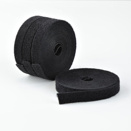 StarTech.com 4-pack 15ft (4.6m) Hook and Loop Roll, 0.5in Wide, Black, Cut-to-Size Reusable Cable Ties, Fastener Tape, Adjustable Fabric Wraps, Bulk Roll
