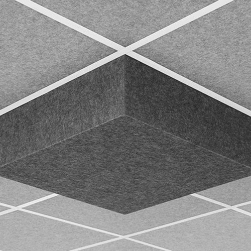 Middle Atlantic Products Nivo Acoustic Ceiling Tile with 7 inch Drop Profile in Charcoal Gray, 7 inch Drop, 9/16" Layin