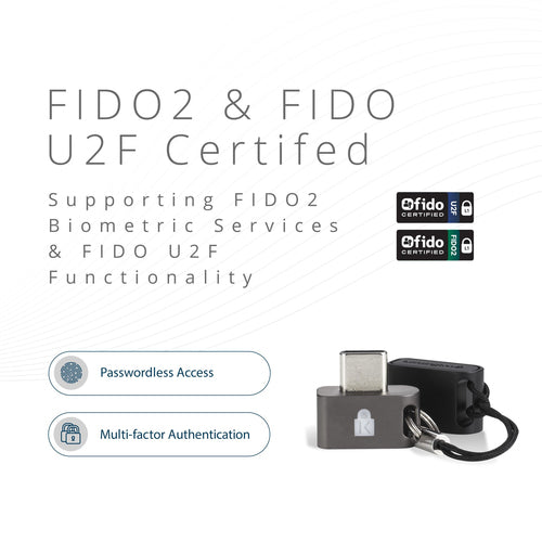 Kensington VeriMark Guard 2.1 USB-C Fingerprint Security Key-FIDO2, WebAuthn/CTAP2.1, FIDO U2F-Cross Platform