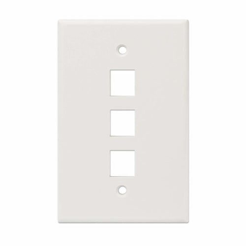 Intellinet 3-Outlet Oversized Keystone Wall Plate, Ivory