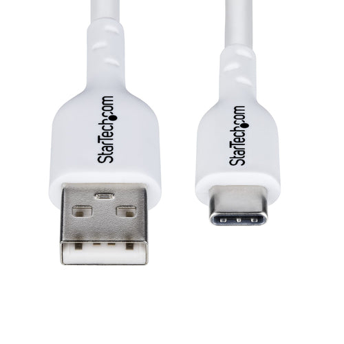 StarTech.com 10ft (3m) USB-A to USB-C Charging Cable, Charge & Sync, 3A, USB 2.0, TPE Jacket - White USB Charging Cord