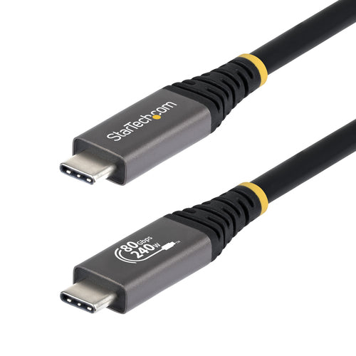 StarTech.com 3ft (91cm) USB4 Cable, 80Gbps, USB-IF Certified USB-C Cable, 240W PD, 8K 120Hz/4K 240Hz DP2.1 DP80, TPE Jacket, Thunderbolt 4 Compatible - Black USB-C Cord