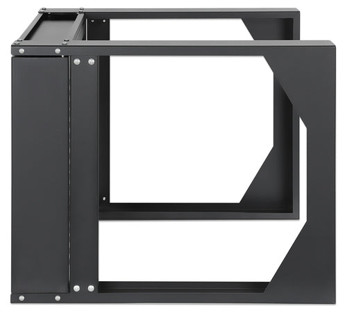 Intellinet 19" Wall Mount Open Frame Network Rack, 6U, Front-hinged Swing Frame Flat Pack, 2-Post, 17.7 in. Depth, Black RAL 9004