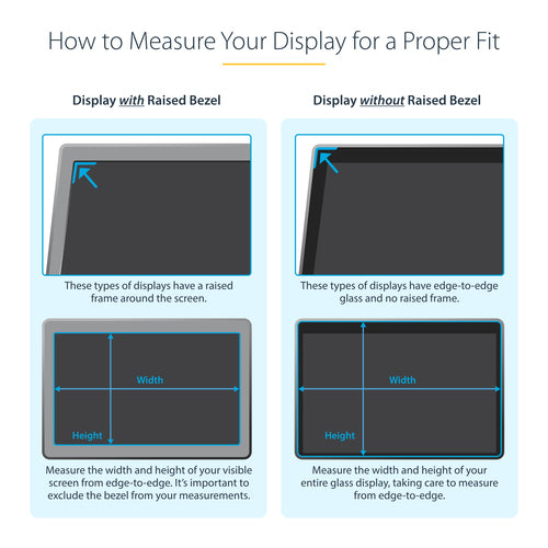 StarTech.com 24-inch 16:10 Gold Monitor Privacy Screen, Reversible Filter w/Enhanced Privacy, Glossy Computer Security Filter, Removable Screen Protector/Shield, +/- 30 Deg.