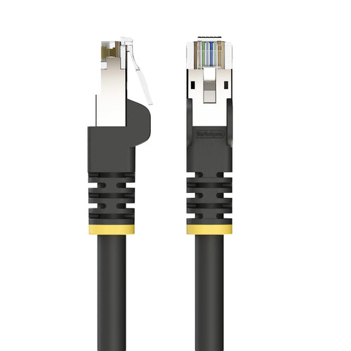 StarTech.com 25ft Black Cat6A Outdoor Ethernet Cable, Snagless RJ45, S/FTP, 23AWG Pure Bare Copper, 500MHz, Shielded Outdoor Rated Patch Cord, UV Resistant