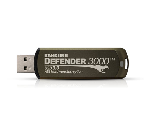 iStorage Kanguru Defender 3000™ SuperSpeed USB 3.0 32 GB| Secure Flash Drive | FIPS 140-3 Level 3 pending, FIPS 140-2 Level 3 Certified | AES-XTS 256-bit Hardware Encryption | TAA Compliant|