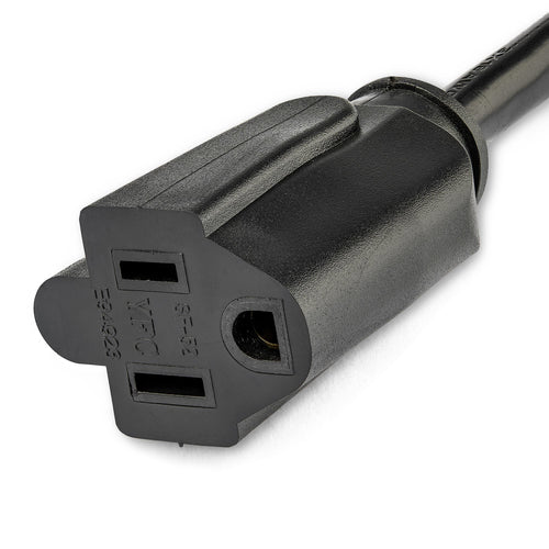 StarTech.com 3ft (1m) Power Extension Cord, Right Angle NEMA 5-15P to NEMA 5-15R, 13A 125V, 16AWG, Black Computer Power Extension Cord, Flat Extension Cord, AC Outlet Extension Cable, UL Listed
