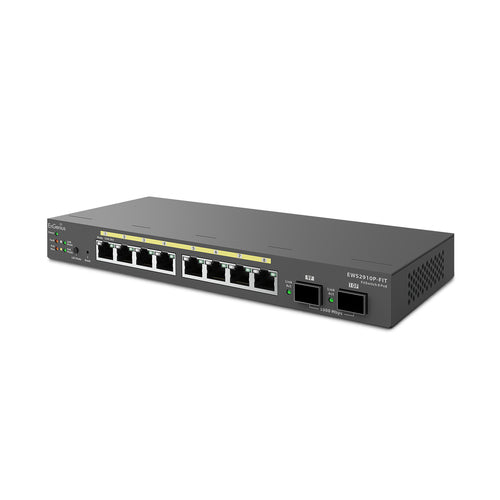 EnGenius Switch 8-port GbE PoE.af/at(+) 55W, 2xSFP Desktop wall-mountable