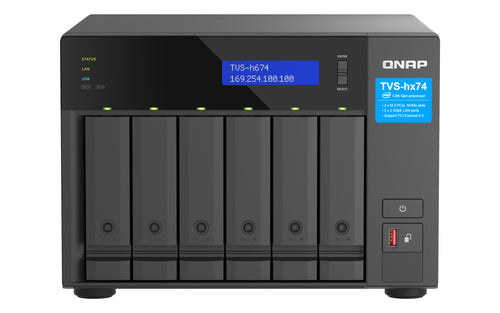 QNAP TVS-h674 NAS Tower Intel® Core™ i5 i5-12400 32 GB DDR4 0 TB QuTS hero Black