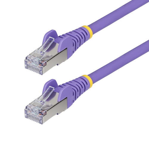 StarTech.com 6in Purple CAT6a Ethernet Cable, Snagless RJ45, 10GbE, 100W PoE++, S/FTP, LSZH, 27AWG Pure Bare Copper Wire, 500MHz, Shielded Network Patch Cord w/Strain Reliefs, Individually Tested/ETL Verified