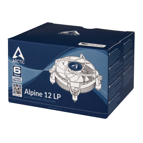ARCTIC Alpine 12 LP - Low Profile Intel CPU Cooler Processor Air cooler 9.2 cm Aluminium, Black 1 pc(s)