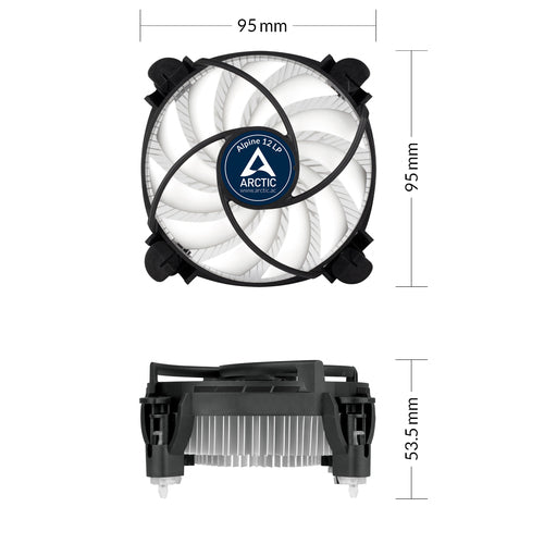 ARCTIC Alpine 12 LP - Low Profile Intel CPU Cooler Processor Air cooler 9.2 cm Aluminium, Black 1 pc(s)